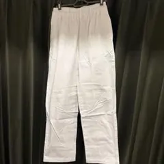 ホワイト ワイドパンツ ゴムウエスト