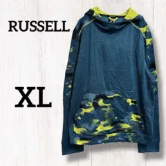 RUSSELL カモフラージュパーカー 【XL】 長袖 海外古着 1点物のサムネイル