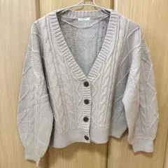 Honeys COLZA ケーブル編み ニットカーディガン ピンク