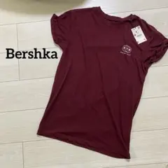Bershka Tシャツ ボルドー Sサイズ 新品タグ付き