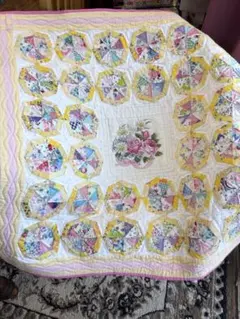 パッチワーク マルチマット ハンドメイド ピンク ヘキサゴン ハローベイビー パッチワーク マルチマット ハンドメイド ピンク ヘキサゴン ハロー