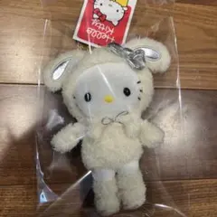新品 ハローキティ 50周年 キーホルダーマスコット ぬいぐるみ 雪うさぎ