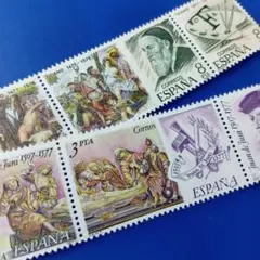 外国切手 スペイン 1978年 凹版美術切手 巨匠絵画作品 3連x2