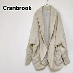 《美品》【クランブルック】ニットカーディガン/ベージュ/柔らかい/防寒/シンプル