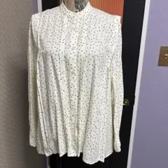 AMERICAN HOLIC ドット柄 スタンドカラー ブラウス 白 L 未使用