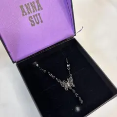 ANNA SUI アナスイ 蝶モチーフ ネックレス ブラック ビジュー 箱付きのサムネイル