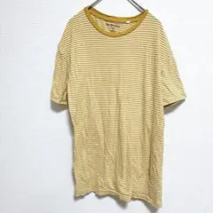 PS/BASICS イエロー ストライプ Tシャツ S レディース 半袖