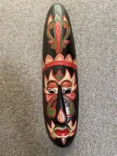 木彫り 仮面 壁掛け 2点セット インドネシア - メルカリ