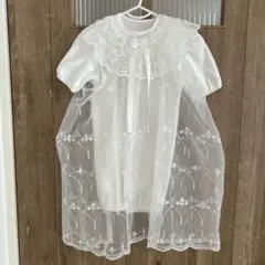 ベビードレス セレモニードレス 退院着 帽子セット ホワイト