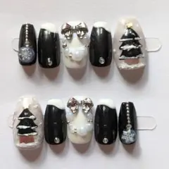 クリスマスネイル ネイルチップ