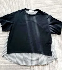 CONVERSE TOKYO 半袖Tシャツ 黒/ストライプ