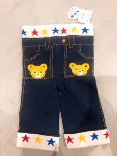☆新品☆ミキハウス クマ刺繍デニム風パンツ 90cm