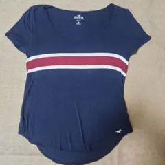 Hollister ネイビー ストライプ 半袖Tシャツ
