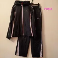 プーマ・シャカシャカ上下・黒ピンクМ