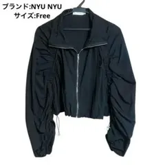 NYU NYU 黒 ジャケット ショート丈　薄手　ジャンパー　韓国　Free