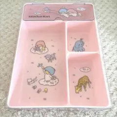 サンリオ　キキララ　リトルツインスターズ　ふた付きトレイ　限定ステッカー付き