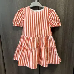 Jacadi ジャカディ ワンピース 104cm 4A ストライプ パフスリーブのサムネイル