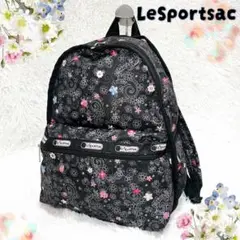 未使用級 ハワイ限定 レスポートサック ルプティブーケ リュック 刺繍 花 黒