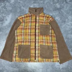 HAAG GENTS チェック柄 ジップアップ ジャケット レトロ アメカジ Lのサムネイル