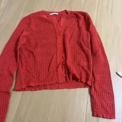 GU 透かし編み クルーネックカーディガン