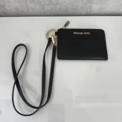 MICHAEL KORS 黒 レザー パスケース