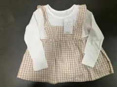 【新品タグ付】ギンガムチェック サロペット風 トップス 90cm
