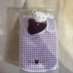 新品　familiar クマのぬいぐるみ付きスタイ