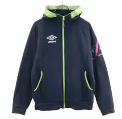 【デサント製】umbro アンブロ スウェット パーカー L 紺×蛍光緑 Y2Kのサムネイル