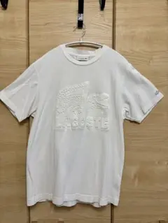 【LACOSTE】ホワイト クラシックフィット Tシャツ US M エンボス