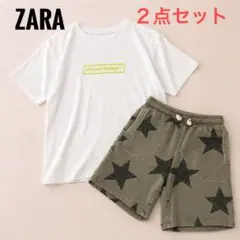 ZARA キッズ上下セット 半袖Tシャツ 星柄パンツ 116 122 夏のサムネイル