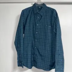 mont-bell XL 長袖シャツ 青系チェック