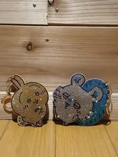 うさぎ　モモンガ　ラインストーン　キーホルダー　セット