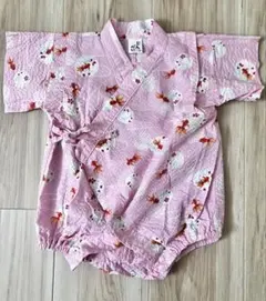 ベビー甚平 金魚柄 ピンク 70サイズ 日本製