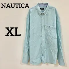 【NAUTICA ストライプBDシャツ 長袖 コットン 17】のサムネイル