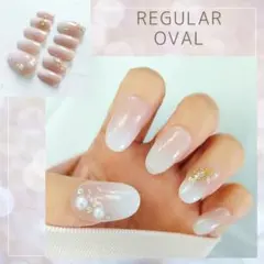 現品　ベイビーブーマー　白グラデーションピンクベージュ　パール　ラインストーン