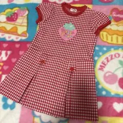 ♥️メゾピアノ いちご ギンガムチェック ワンピース♥️