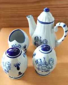 陶器の醤油さし・調味料入れセット