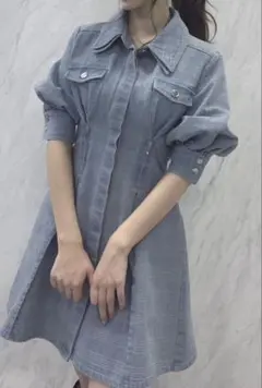 dazzlin ジップシェイプミニシャツワンピース