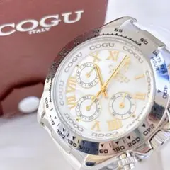 COGU コグ ツインウォッチ デュアルタイム 腕時計 未使用 白 メンズ 