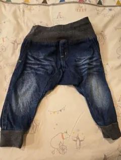 ベビー デニム風 パンツ ウエストリブ　90