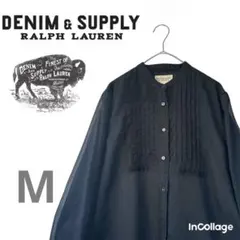 デニム&サプライ ラルフローレン 黒シアーシャツ シースルー ブラック 長袖