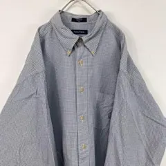 USA古着 ノーティカ nautica 刺繍 チェックシャツ グランパコア