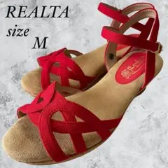 REALTA レアルタ サンダル ハイヒール アンクルストラップ メッシュ 赤のサムネイル