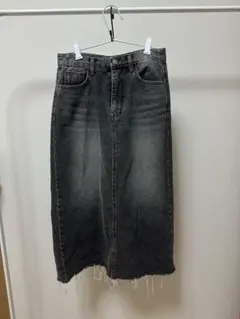 ダークグレー デニム タイトスカート 韓国