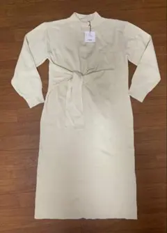 【SLY】スライ クリーム色 ロングニットワンピース FREE