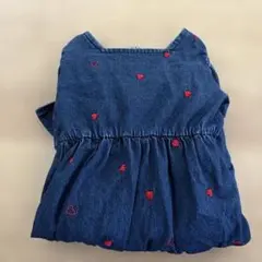 apres les cours デニムワンピース ハート刺繍 120