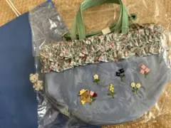 familiar ファミリア VIP限定 トートバッグ　リバティ　フリル　手刺繍