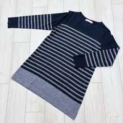 CROCODILE 長袖 ボーダー ニット Lサイズ チュニック　体型カバーのサムネイル