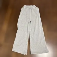 ヘザー　2WAY ワイドスウェットパンツ　グレー