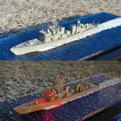 1/700 護衛艦 補給艦とわだ 完成品 洋上ジオラマ 航行シーン 電飾加工